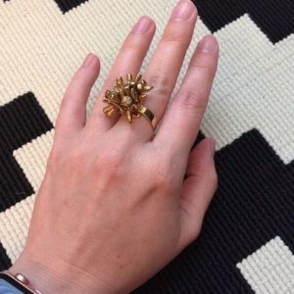 stella & dot ~ gold renegade cluster ring & pave crystal orbs - Picture 4 of 6